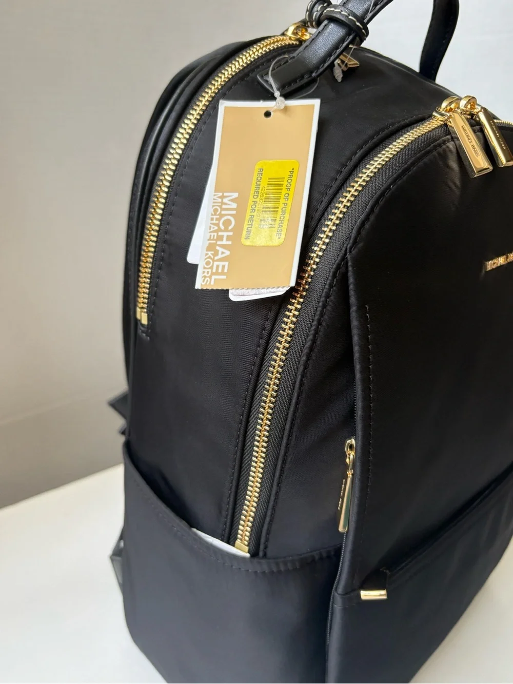 Michael Kors Sable Large Nylon Backpack Black/Gold  Brand New With Tag